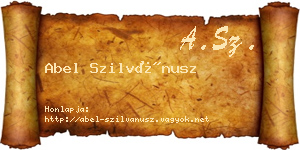 Abel Szilvánusz névjegykártya